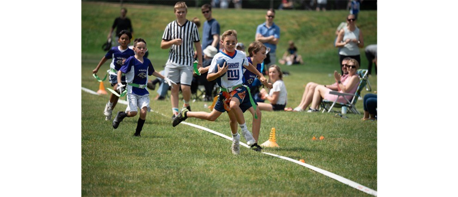 Co-ed Intramural NFL Flag Football in Action